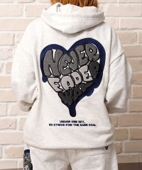 1111clothing/ワンフォークロージング 1111clothing ハート サガラ刺繍 スウェットパーカー【別売りのパンツと合わせてセットアップ可能】/508088259