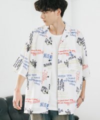Rocky Monroe/ロッキーモンロー Rocky Monroe 接触冷感 オープンカラーシャツ 半袖 メンズ レディース アロハシャツ 開襟 総柄 オーバーサイズ ペイズリー グラ/508088274