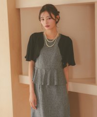 Retica/レティカ Retica パーティー結婚式半袖フレアワンカラーショート丈ボレロカーディガン/508088668