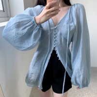 Private Beach/プライベートビーチ privatebeach シアーパフスリーブチュニック丈ブラウス/508088735