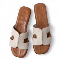 Oh my Sandals/オー マイ サンダルズ Oh my Sandals スクエアトウフラットレザーサンダル/508088783