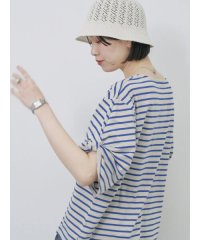 Samansa Mos2 blue/ツイストスリーブアソートTシャツ/508089597
