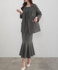 CENEA/セネア CENEA CENEA 【選べる】金ボタンテーラードジャケット(ゆったりシルエット)＋キャミワンピース セット（フレア／Iライン／マーメイド）[高身長サ/507934495