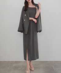 CENEA/セネア CENEA CENEA 【選べる】金ボタンテーラードジャケット(ゆったりシルエット)＋キャミワンピース セット（フレア／Iライン／マーメイド）[高身長サ/507934495