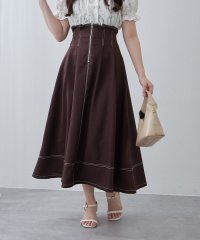NICE CLAUP/OLIVE des OLIVE OUTLET/【新色追加！】配色ステッチウエストタックフレアスカート/508030209