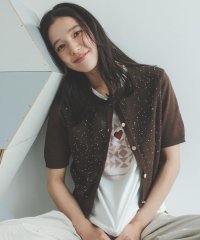 N Natural Beauty Basic/スパンコールショートカーディガン/508043428