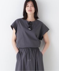 human woman/◆コットンポリエステルウェザーストレッチフレンチスリーブプルオーバー/508083533