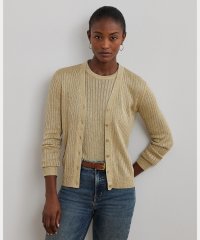 LAUREN RALPH LAUREN/メタリック リネンブレンド リブニット カーディガン/508085230