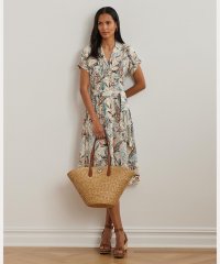 LAUREN RALPH LAUREN/プリント ベルテッド クレープ キャンプ シャツドレス/508085269