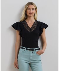 LAUREN RALPH LAUREN/レーストリム ジャージー フラッタースリーブ Tシャツ/508085301