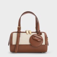 CHARLES & KEITH/Enola エノラ キャンバスツートーンボウリングバッグ/508089714