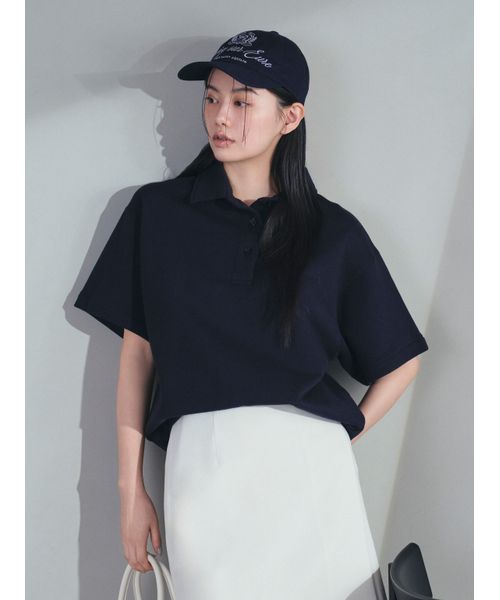 FRAY I D ネイビー フリル袖 ロングドレス FRAY I.D フレイアイディー パイピングレースドレス ブルー/S