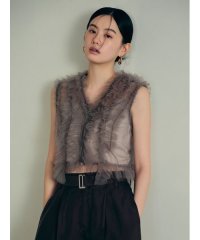 FRAY I.D/ラッフルチュールノースリブラウス/508090950