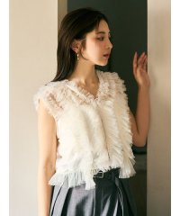 FRAY I.D/ラッフルチュールノースリブラウス/508090950