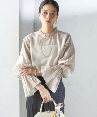 SHIPS WOMEN/〈手洗い可能〉シルク混 シャイニー フリル スリーブ ブラウス/508091518