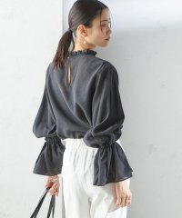 SHIPS WOMEN/〈手洗い可能〉シルク混 シャイニー フリル スリーブ ブラウス/508091518
