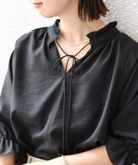 SHIPS WOMEN/〈洗濯機可能〉前後 2WAY フリル リボン シアー ブラウス/508091706