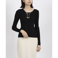 RINASCIMENTO/リナシメント RINASCIMENTO レースアップリボンリブニットTOPS/508092303