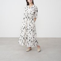 Doubleface Tokyo/ダブルフェーストーキョー Doubleface Tokyo 幾何柄Vネック半袖ワンピース/508092426