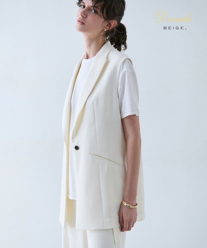 ベイジ BEIGE ジレ ベスト ノースリーブ ベイジ BEIGE ジレ ベスト ノースリーブ
