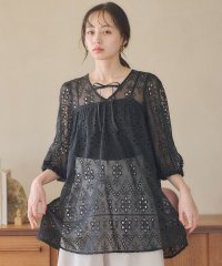 earth music&ecology/アースミュージックアンドエコロジー earth music&ecology パフスリーブ楊柳刺繍チュニック/508092794