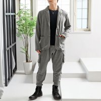 TopIsm/トップイズム TopIsm セットアップ メンズ スウェット 無地 テーラードジャケット テーパードパンツ カーゴパンツ ジョガーパンツ ストレッチ 上下セット/508093276