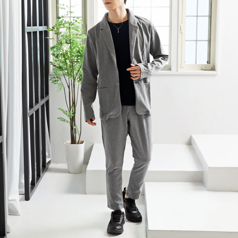 SSK美品　A.D.A.N セットアップ M ジャケット&パンツ　グレー セットアップ(グレー・灰色)のメンズファッション通販 - d fashion