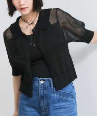 VIS/【WEB限定】シアーボーダーサマーポロニット/508093328