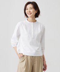J.PRESS LADIES/【洗える】プレーティングジャージー バンドカラー カットソー/508094059