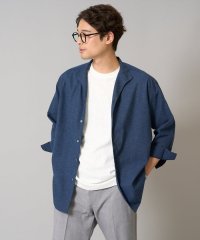 a.v.v (MEN)/【接触冷感/イージーケア】リネン混8分袖スタンドカラーシャツ【洗える/ストレッチ/速乾】/507855494