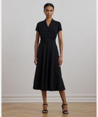 LAUREN RALPH LAUREN/ラフィアバックル ベルテッド ジョーゼット ドレス/508085243