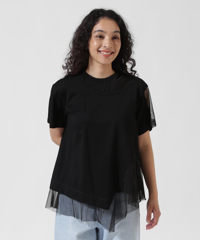 AULA AILA/アウラアイラ/ASYMMETRY SHEER PARTS T-SHIRT AULA AILA/アウラアイラ/ASYMMETRY SHEER PARTS T-SHIRT