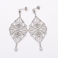 AGATHA PARIS/アガタ パリ AGATHA PARIS アンボジュールピアス、アーモンドシェイプ、インターレースワイヤー、クリスタル／シルバー/508093433