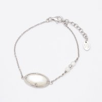AGATHA PARIS/アガタ パリ AGATHA PARIS スカルプチュアル セットストーンズブレスレット、オーバル、マザーオブパール／シルバー/508093451