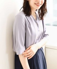 OFUON/Vネックジョーゼットブラウス（五分袖）/洗える/WEB限定サイズあり/508094158