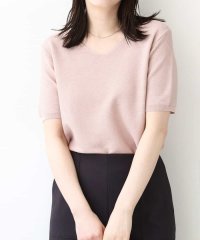 OFUON/ガーター編み半袖ラメニット/洗える/WEB限定サイズあり/508094160