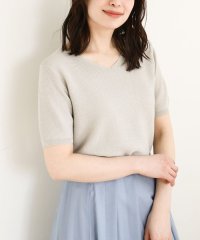 OFUON/ガーター編み半袖ラメニット/洗える/WEB限定サイズあり/508094160