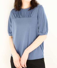 OFUON/ギャザーデザインカットソー/接触冷感・UVカット/洗える/WEB限定サイズあり/508094162