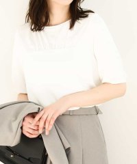 OFUON/ギャザーデザインカットソー/接触冷感・UVカット/洗える/WEB限定サイズあり/508094162