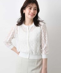 OFUON/レースニットカーディガン/洗える/WEB限定サイズあり/508094166