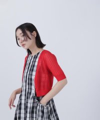 NATURAL BEAUTY BASIC/柄編みリブショートカーディガン/508090874