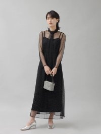 petirobe/プチローブ petirobe kaene ラインストーンチュールボウタイドレス/508095616