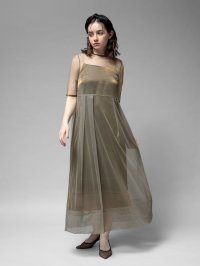 petirobe/プチローブ petirobe kaene メタッリクサテン×チュールコンビドレス/508095617