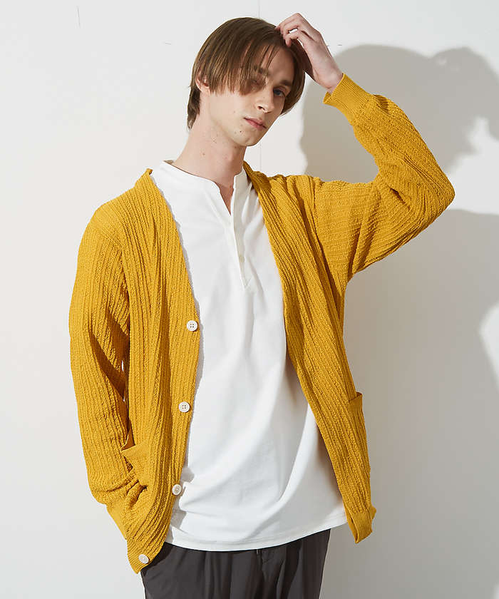カーディガン(イエロー・黄色)のメンズファッション通販 - d fashion