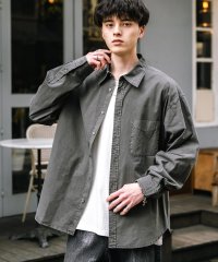 Rocky Monroe/ロッキーモンロー Rocky Monroe カジュアルシャツ 長袖 ピグメント メンズ レディース ブロード 無地 オーバーサイズ ヴィンテージ USED感 製/508096706
