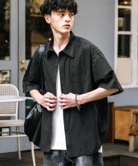 Rocky Monroe/ロッキーモンロー Rocky Monroe カジュアルシャツ 半袖 ピグメント メンズ レディース ブロード 無地 オーバーサイズ ヴィンテージ USED感 製/508096707
