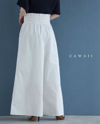 CAWAII/カワイイ CAWAII よく伸びるシャーリングウエストのワイドパンツ/508096715