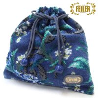 FEILER/フェイラー FEILER FEILER フェイラー 巾着ポーチ 巾着袋 エーデルブラウ ライトブルー 限定デザイン 花柄フラワー EBL252013/508096912
