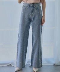 Ampirula/アンピルーラ Ampirula ハートスタッズドットストレートデニムパンツ/508096955