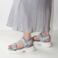 Fin/フィン Fin ベルテッド厚底ベルクロスポーツサンダル【低反発スポンジ入り】/508097444